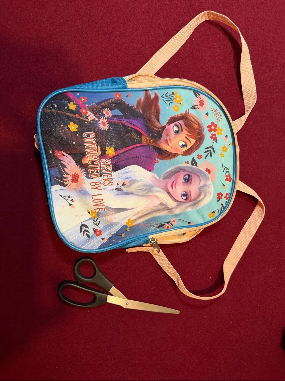Frozen Elsa and Anna Sisters Kids mini Backpack - Blue and Peach